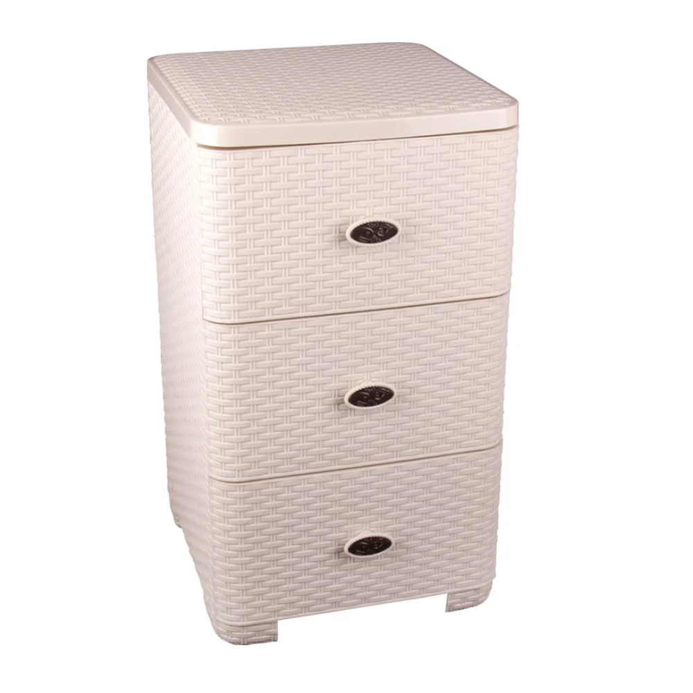 Комод "Плетенка", 3 секции, слоновая кость, м2429