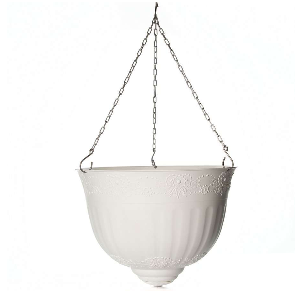 Кашпо "Венеция", подвесное, 18 л, белый, м3164