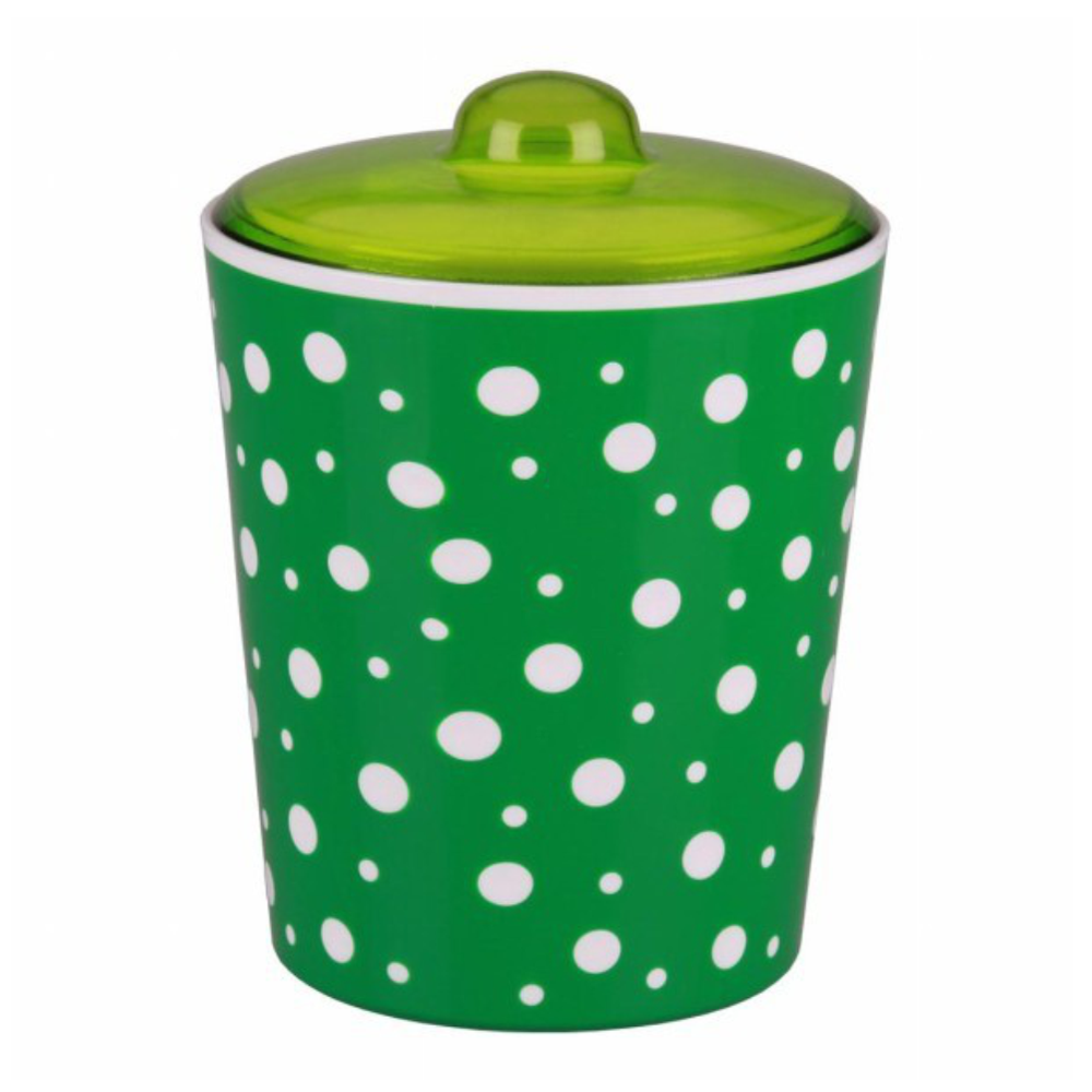 Банка "Горошек", с крышкой, 2 л, бело-зеленая, м3987