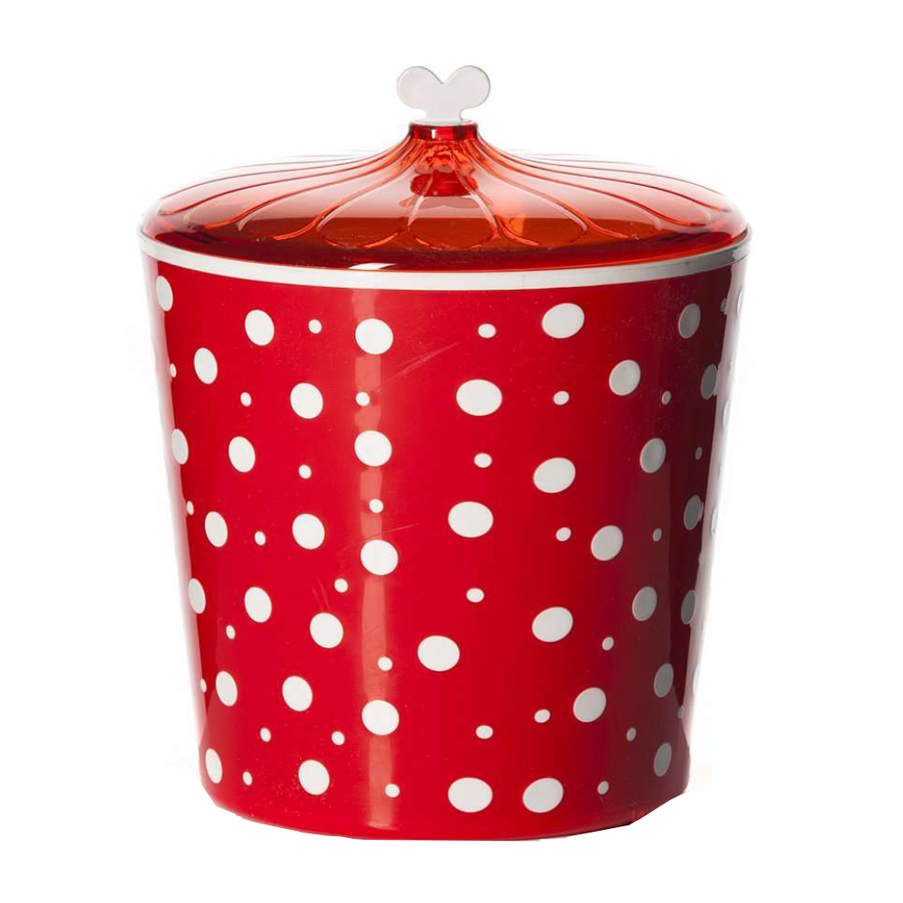 Банка "Горошек", с крышкой, 3 л, бело-красная, м4019