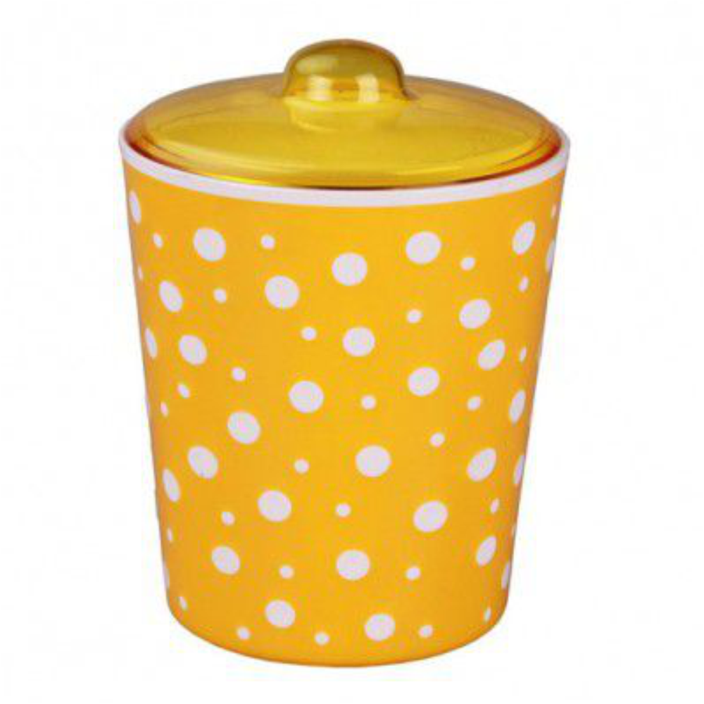 Банка "Горошек", с крышкой, 3 л, бело-желтая, м4080