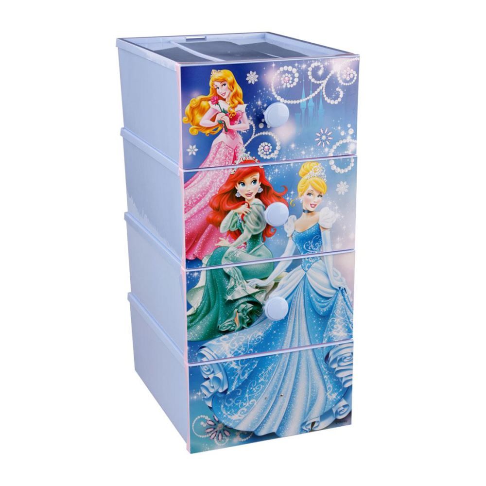 Комод "Принцессы дисней", 4 секции, м3335