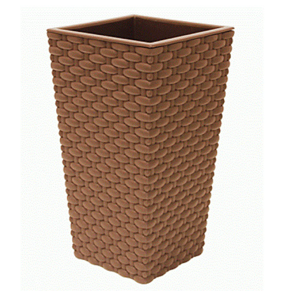 Кашпо "Ротанг", 138х138х250 мм, бежевый, м3085