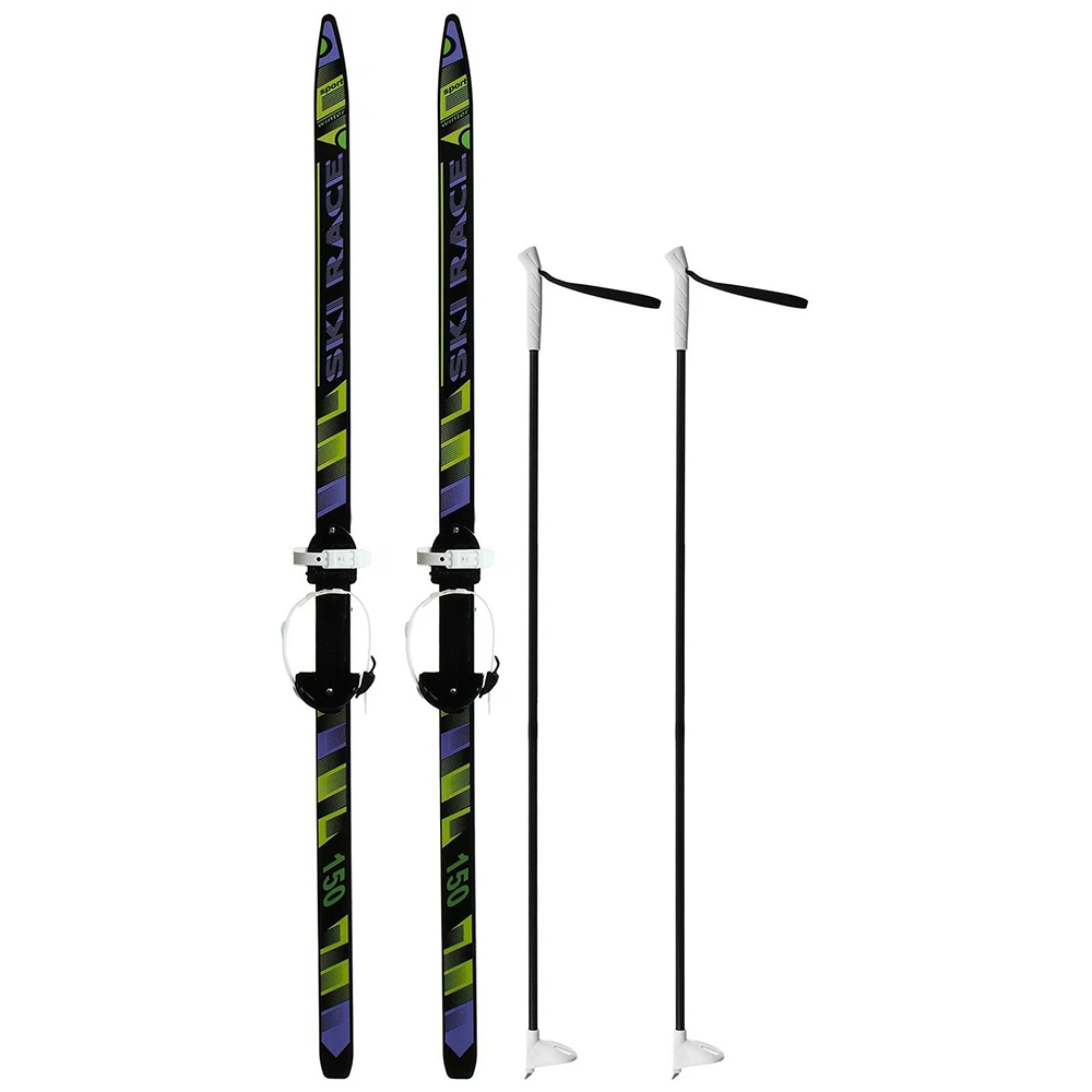 Лыжи подростковые "Ski Race", с палками, 150/110