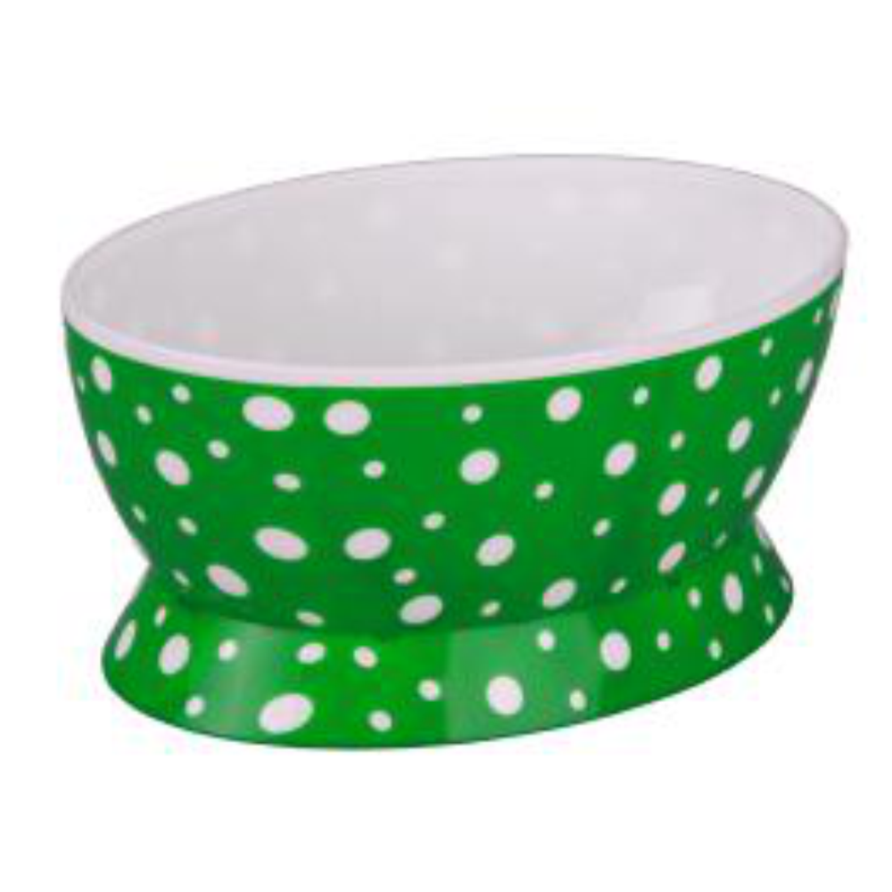 Салатник "Горошек", 1,6 л, овал, бело-зеленый, М4125