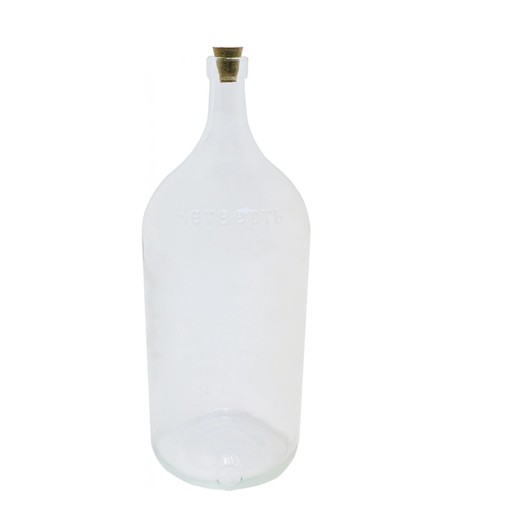 Бутыль стеклянная "Четверть", 3,75 л