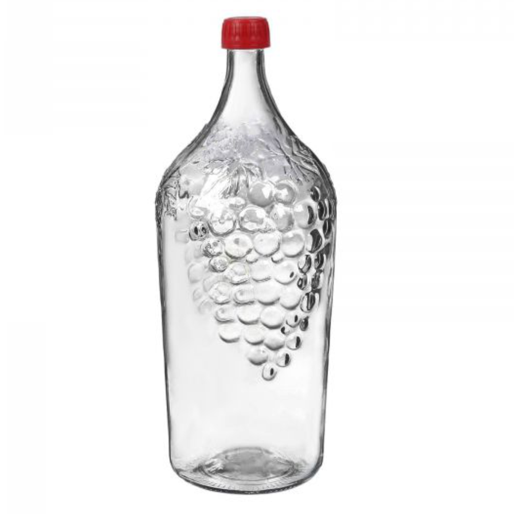 Бутыль стеклянная "Виноград", 2 л