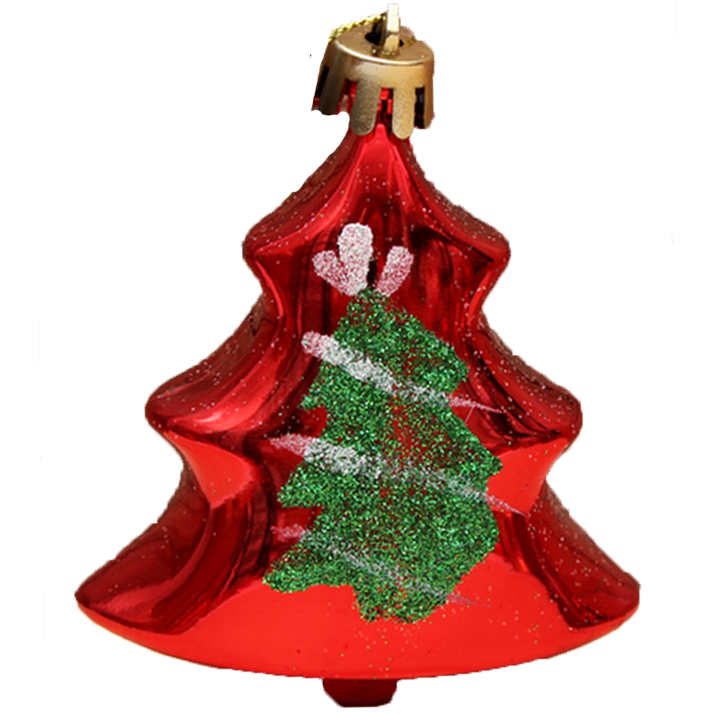 Набор елочных подвесок "Новогодняя елка", 6 см, 6 шт, НУ-0469