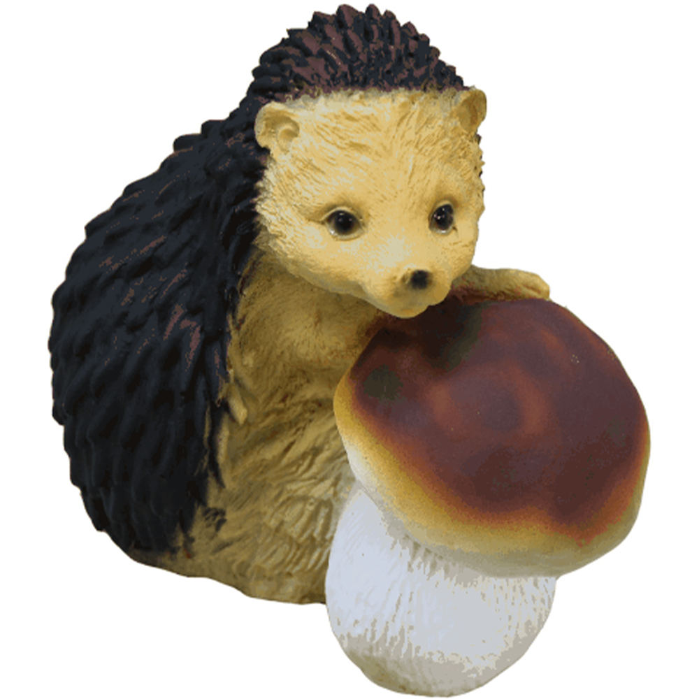 Фигура садовая "Ёжик с грибом", полистоун