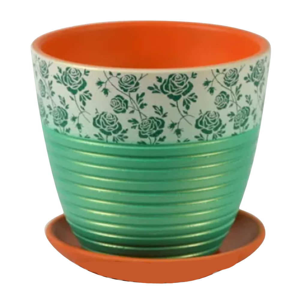 Горшок "Гламур", изумруд крокус, d18