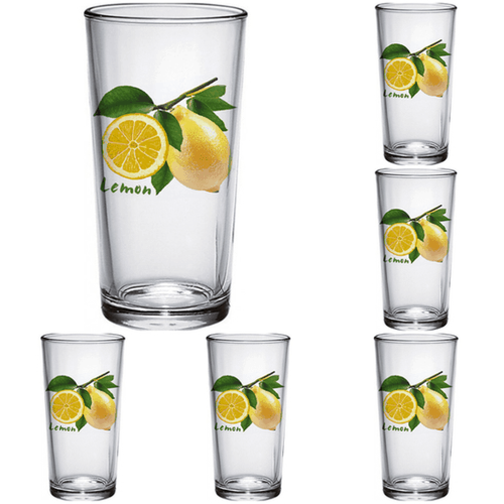 Набор стаканов "Лимон", на стойке, 6 шт