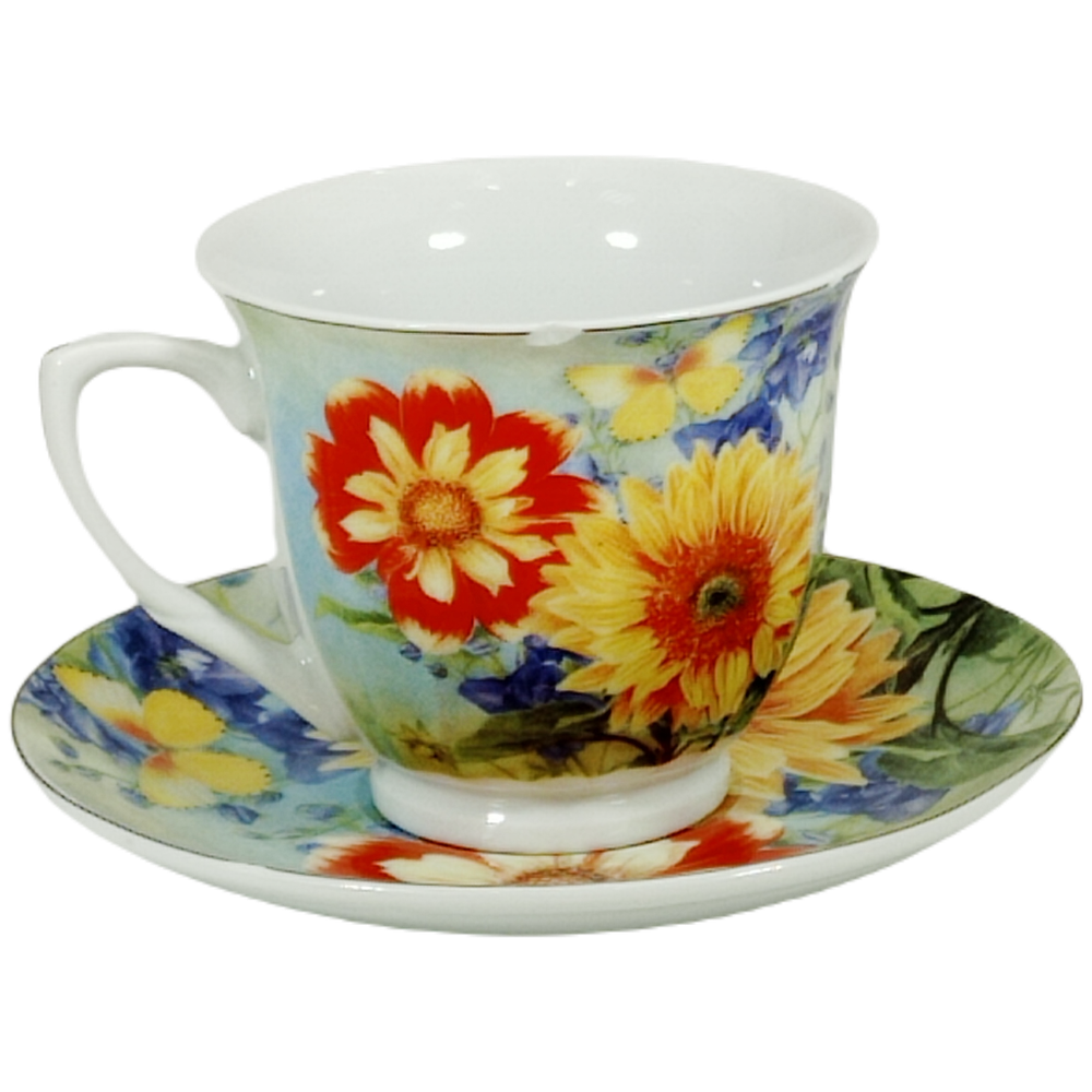 Набор чайный "Солнечные цветы", 220 мл, 2 предмета, R0024-2P