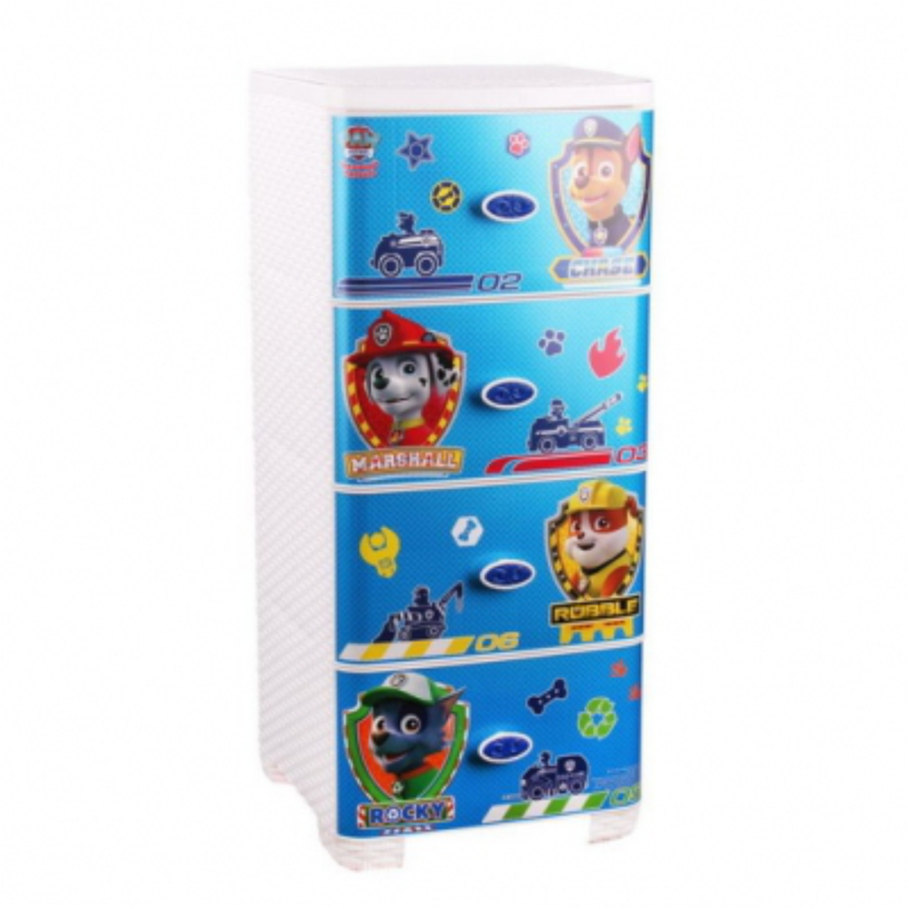 Комод плетенка "Щенячий патруль", для мальчиков, 4 секции, м6132