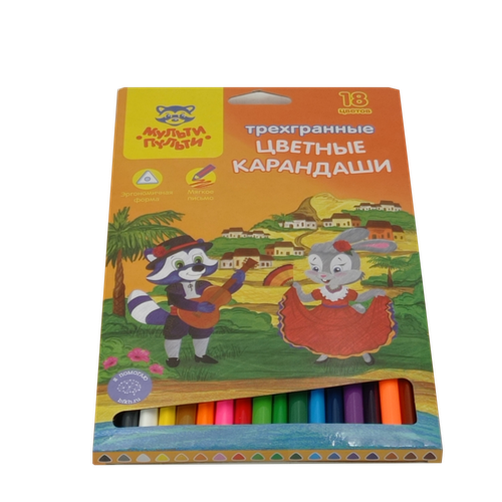 Карандаши "Енот в Испании", 18 цветов