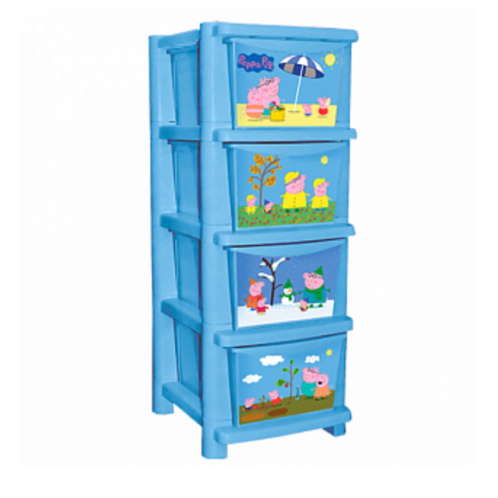 Комод детский "Свинка пеппа", голубой, пц0704