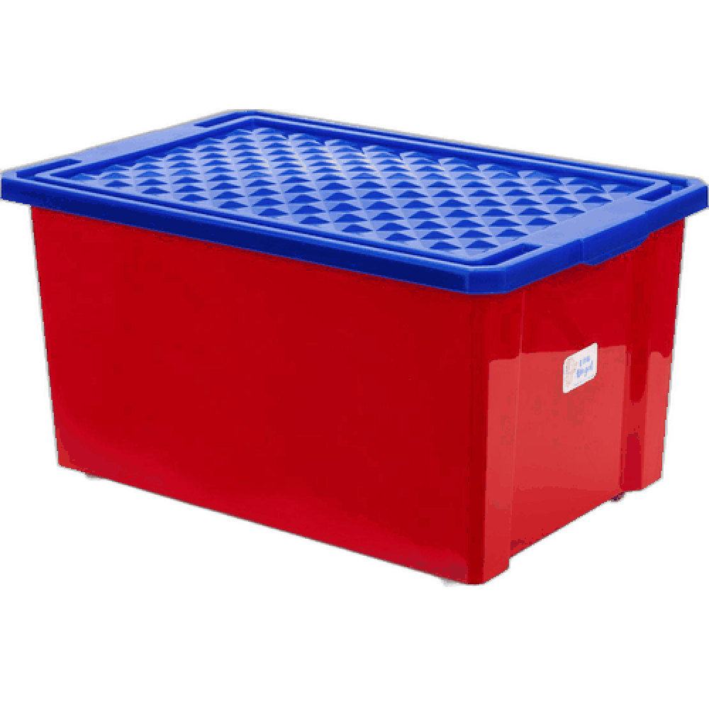 Ящик для игрушек, на колесиках, красный, 57 л