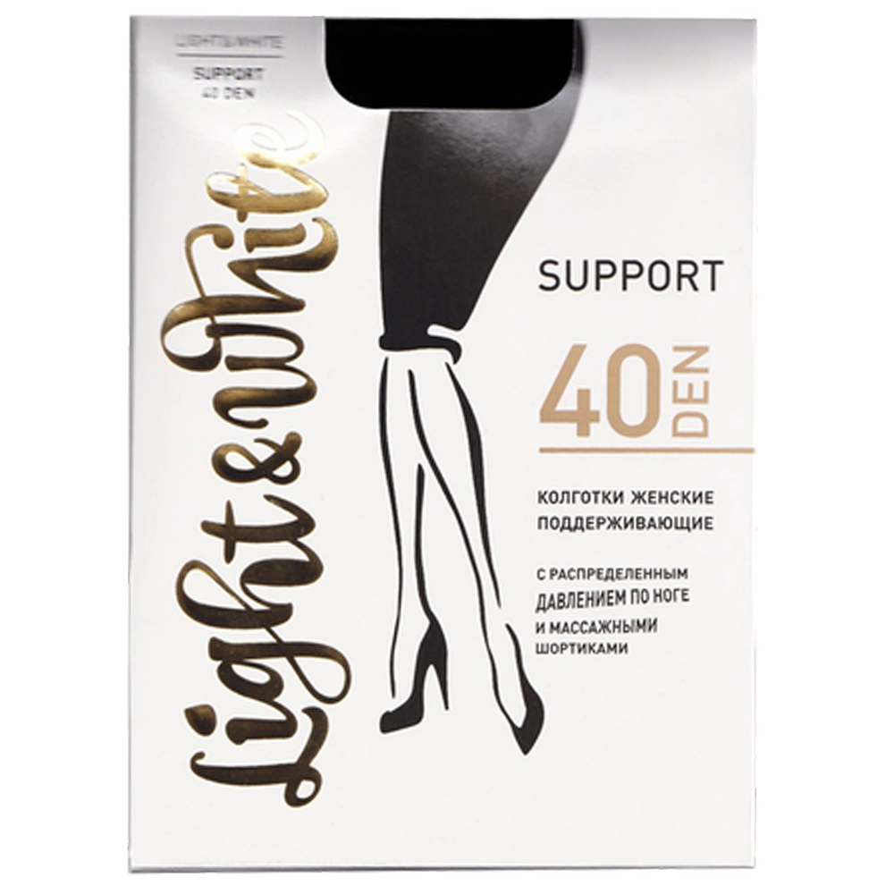 Колготки женские Light&White "Support 40", nero 2