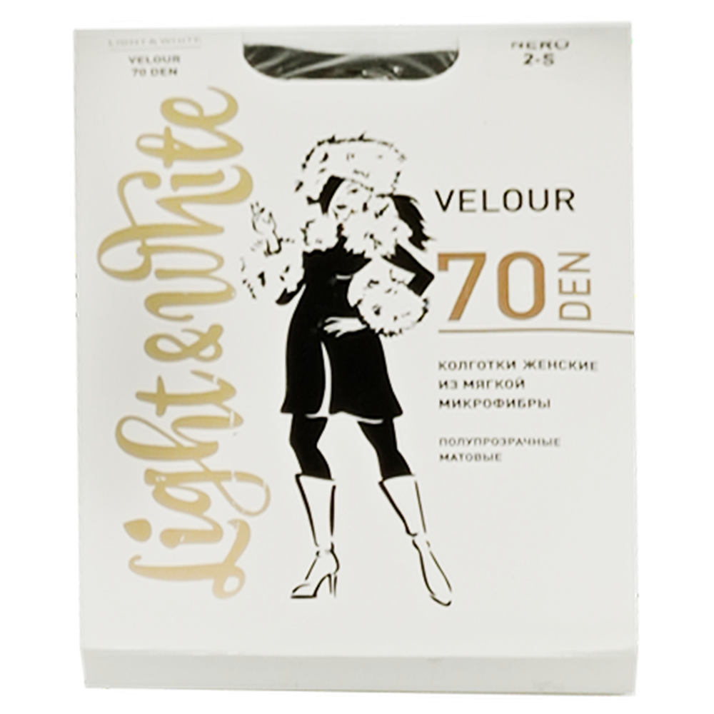 Колготки женские Light&White "Veliur 70", nero 2