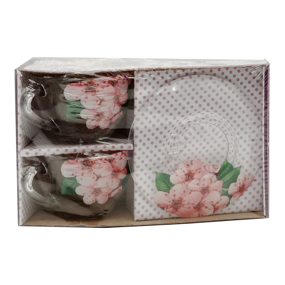 Набор чайный "Сакура", 200 мл, 4 предмета, подарочная упаковка, 2222-Д
