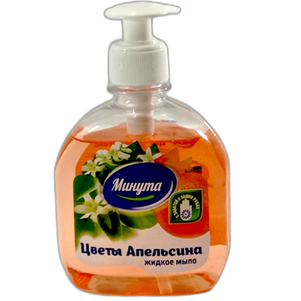 Мыло жидкое "Минута", с дозатором, апельсин, 300 гр