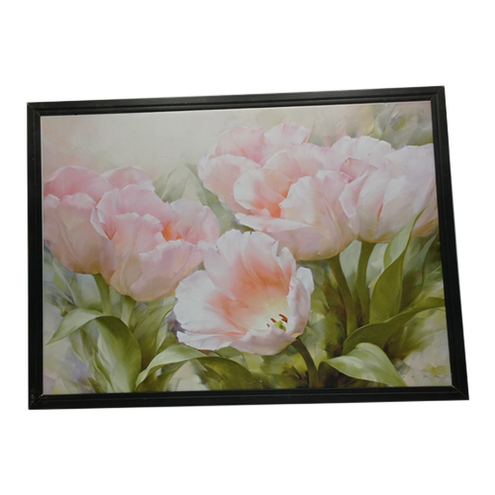 Картина "Розовые тюльпаны", в рамке, 50 х 70 см