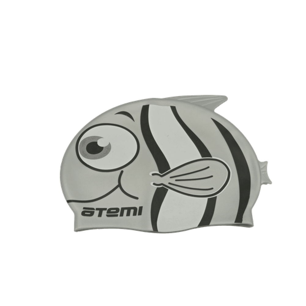 Шапочка для плавания детская "Атеми" рыбка серая, fc203