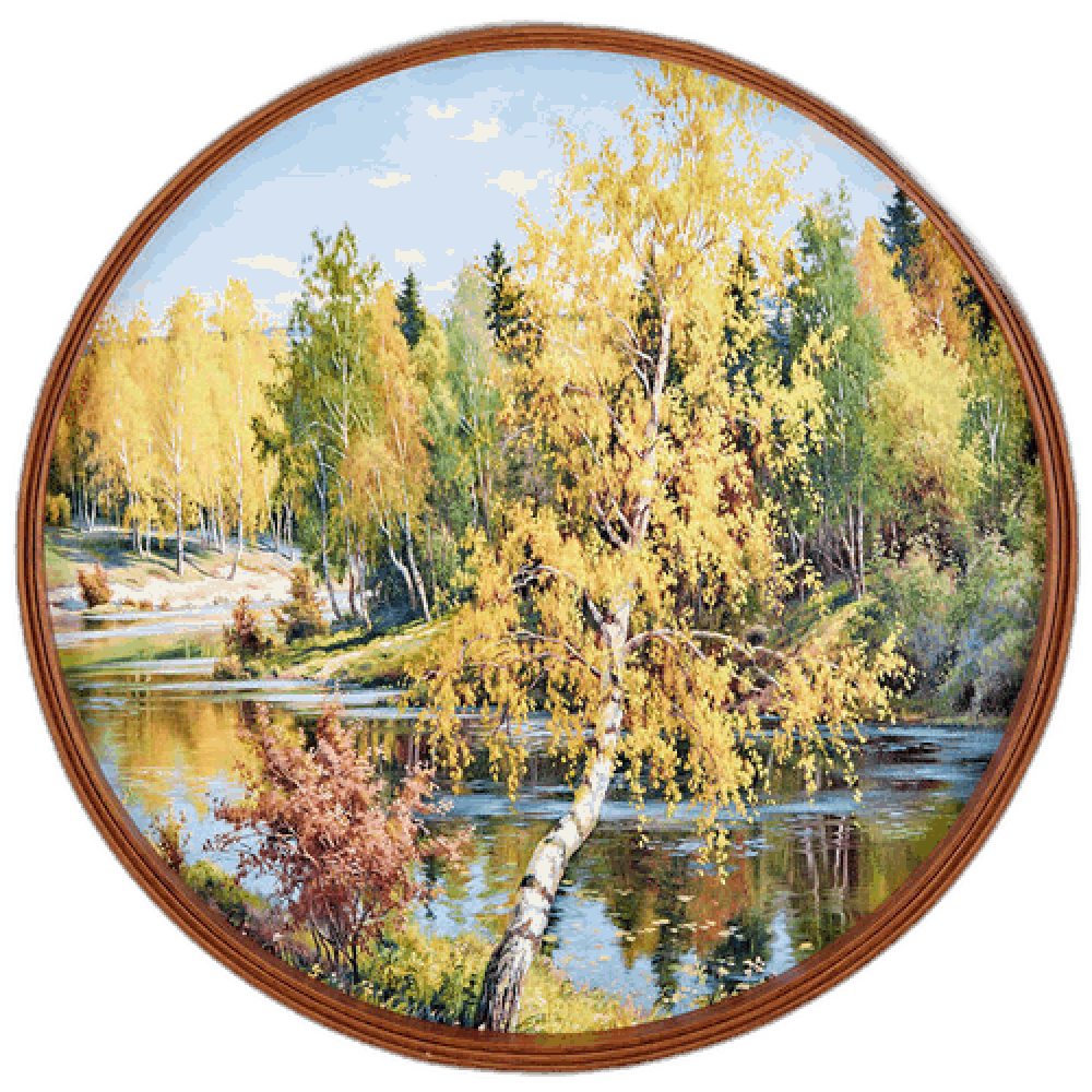 Постер "Золотая осень", круглая рамка, 50х70 см