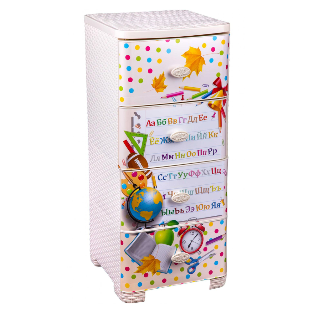 Комод плетенка "Арбуз", 4 секции, м6664