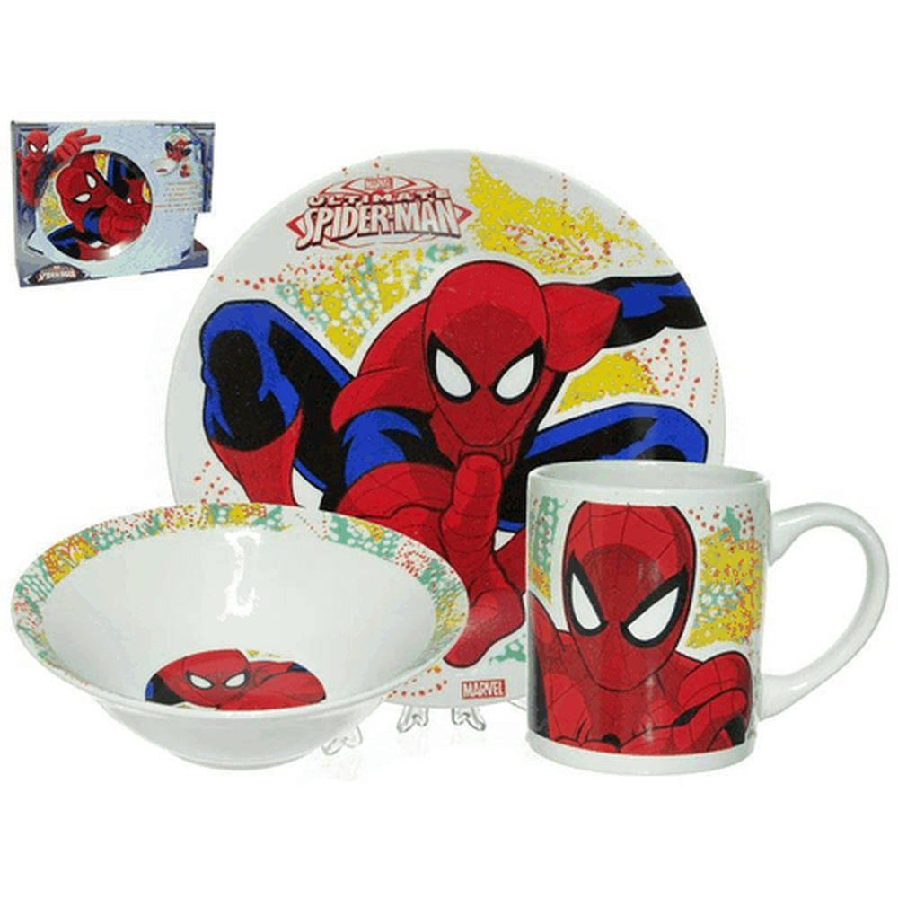 Набор посуды "Человек паук", 3 предмета
