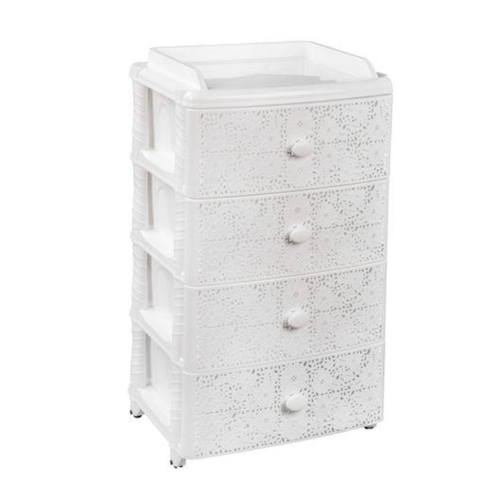 Комод "Лаура", 4 секции, широкий, белый, м6791