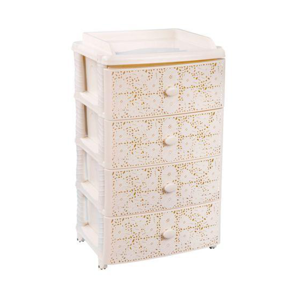 Комод "Лаура", 4 секции, широкий, слоновая кость, м6839