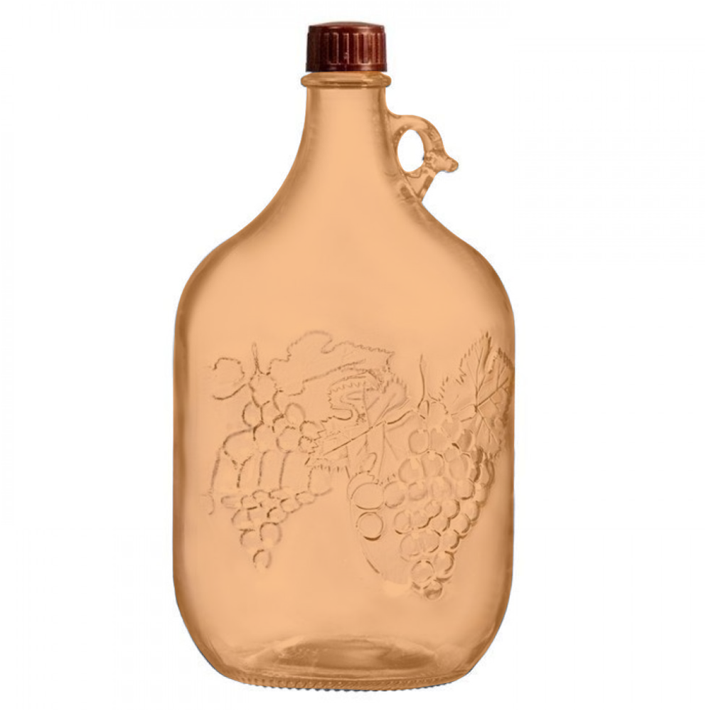 Бутыль стеклянная "Лоза", 5 л, декор бронза