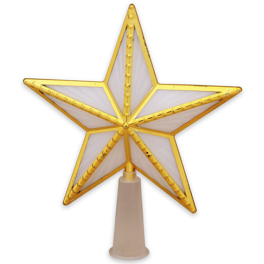 Верхушка на ёлку "Звезда с золотом", электрическая, 1 режим