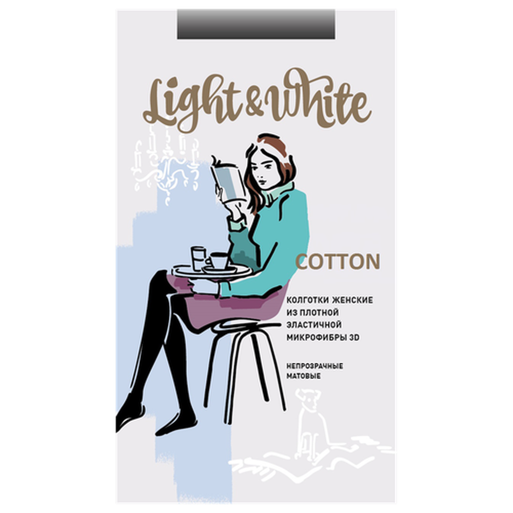 Колготки женские Light&White "Cotton 180", nero 3