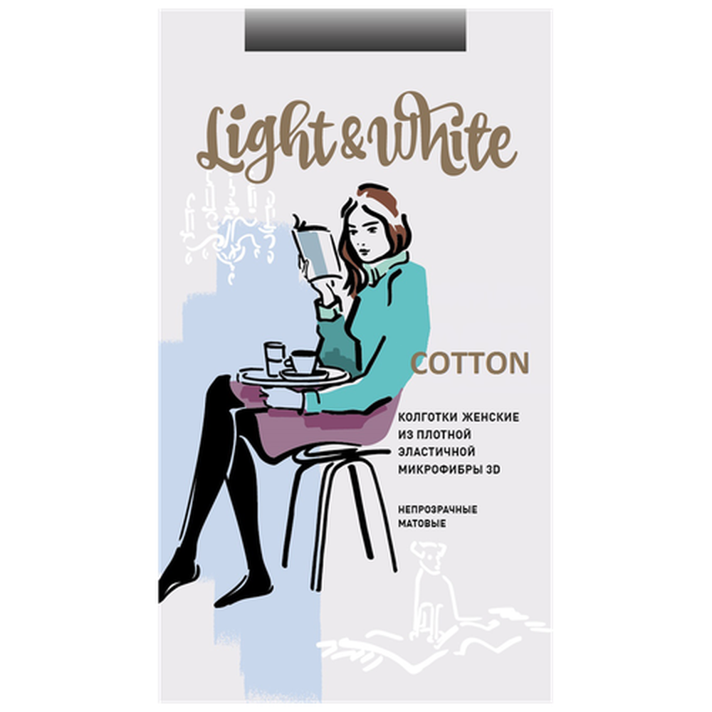 Колготки женские Light&White "Cotton 180", nero 4