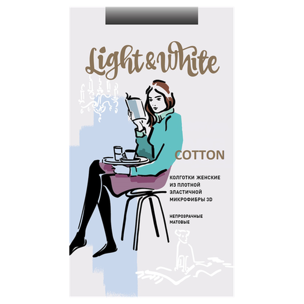 Колготки женские Light&White "Cotton 180", nero 2