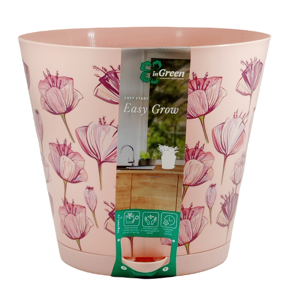 Горшок для цветов "Easy Grow", розовый сад, 4 л