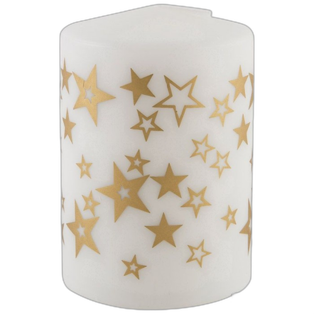 Свеча "Звёзды", белое золото, 56 х 80 мм
