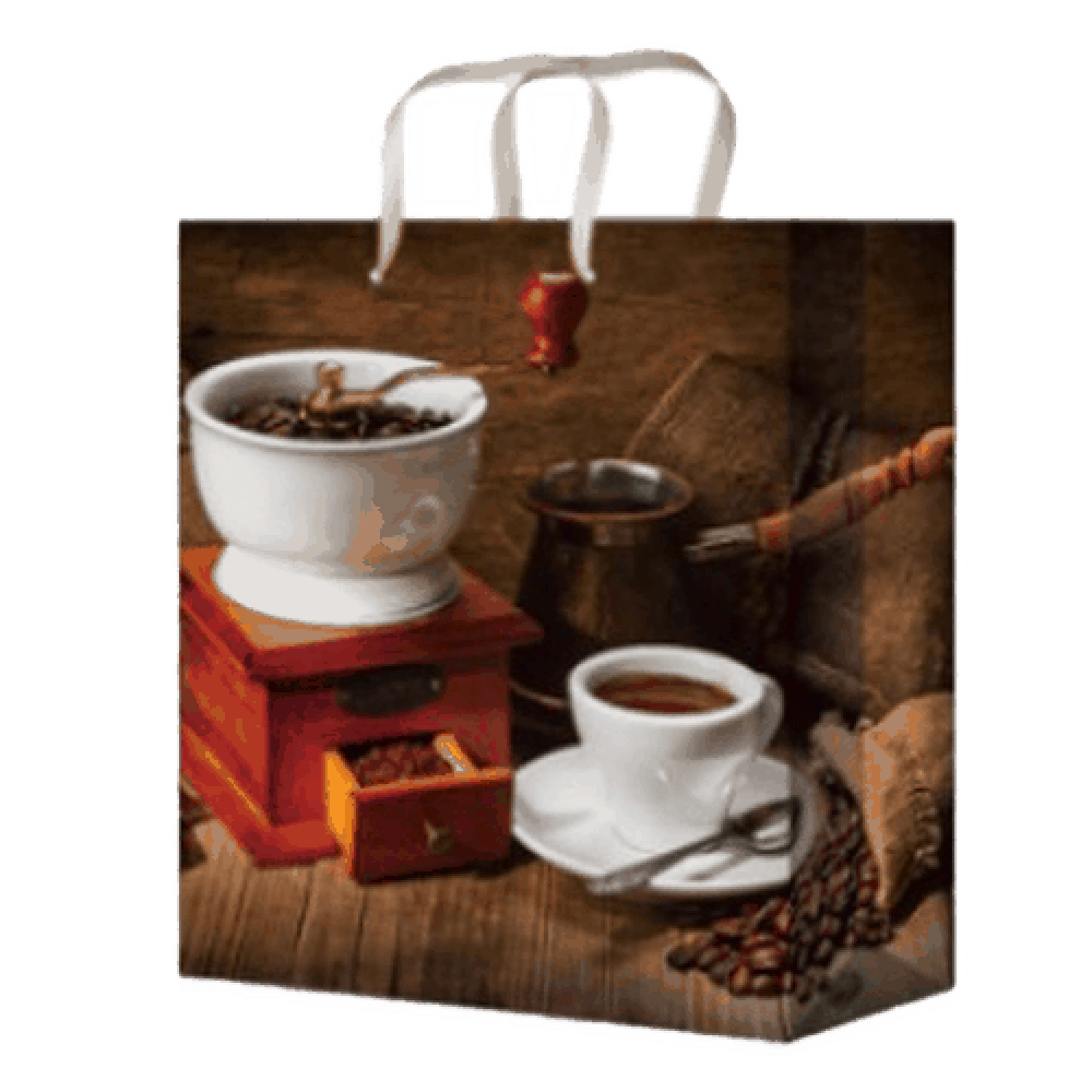 Пакет подарочный "Утренний кофе", 26,4 х 32,7 х 13,6 см
