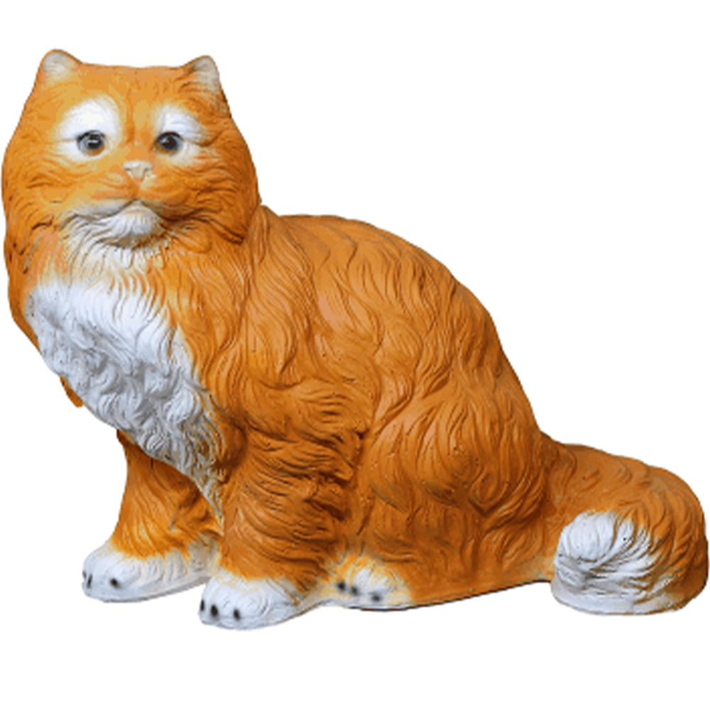 Фигура садовая "Кот пушистый рыжий", полистоун