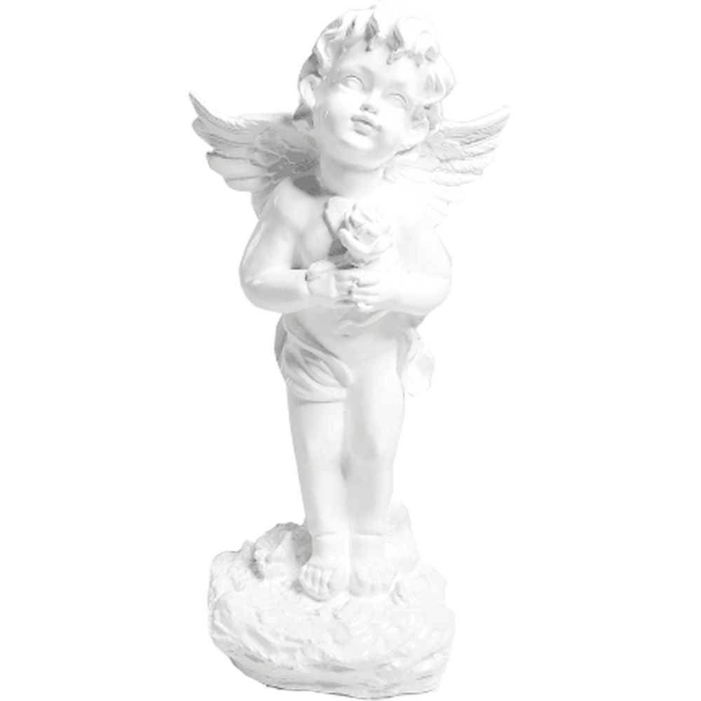 Фигура садовая "Ангел с розой", гипсовая