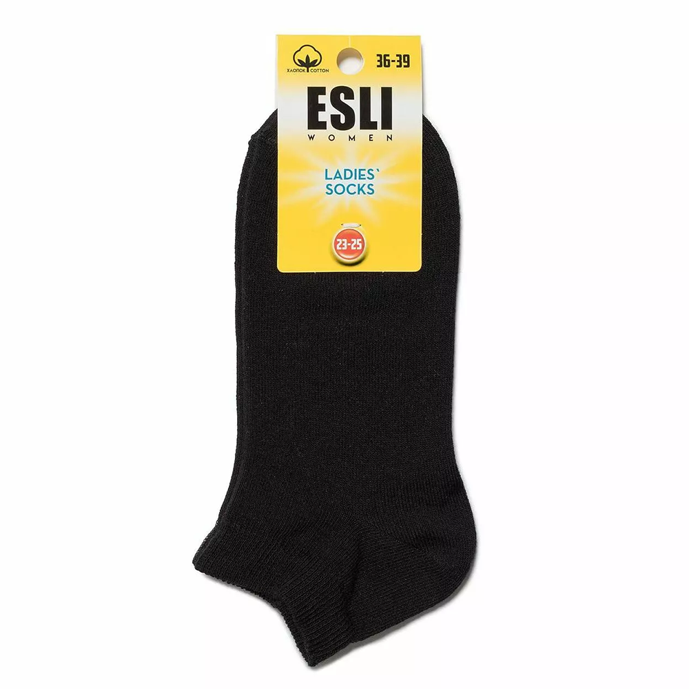 Носки женские короткие "Esli", черные, 23-25 р-р