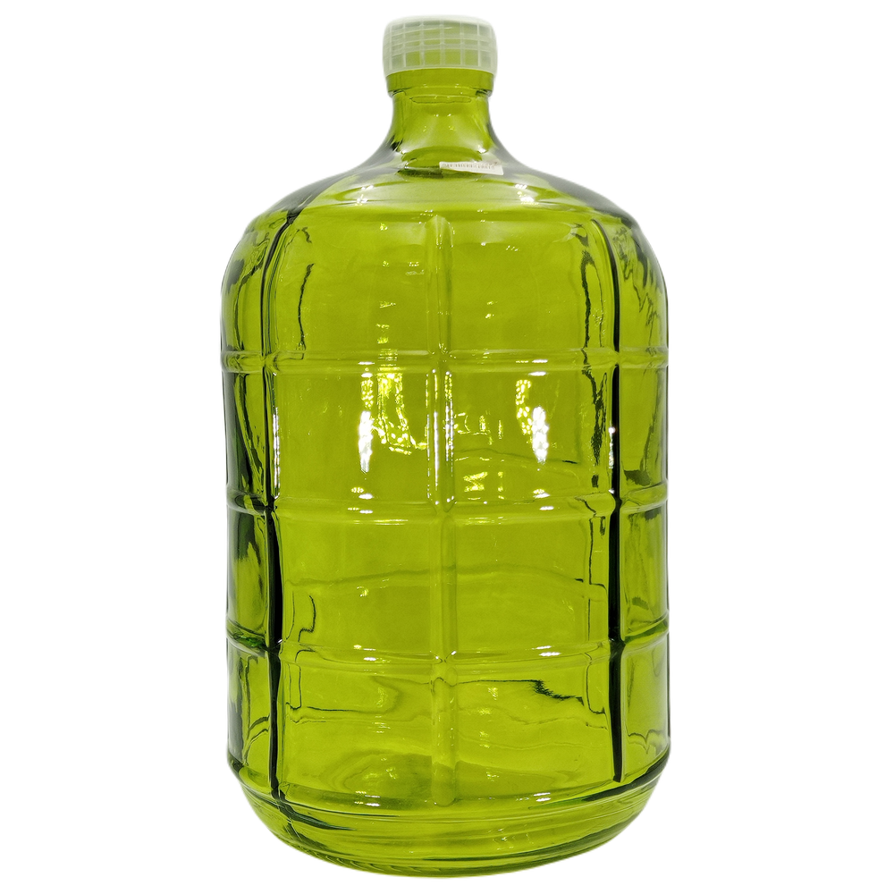 Бутыль стеклянная зеленая, с крышкой, 11,4 л