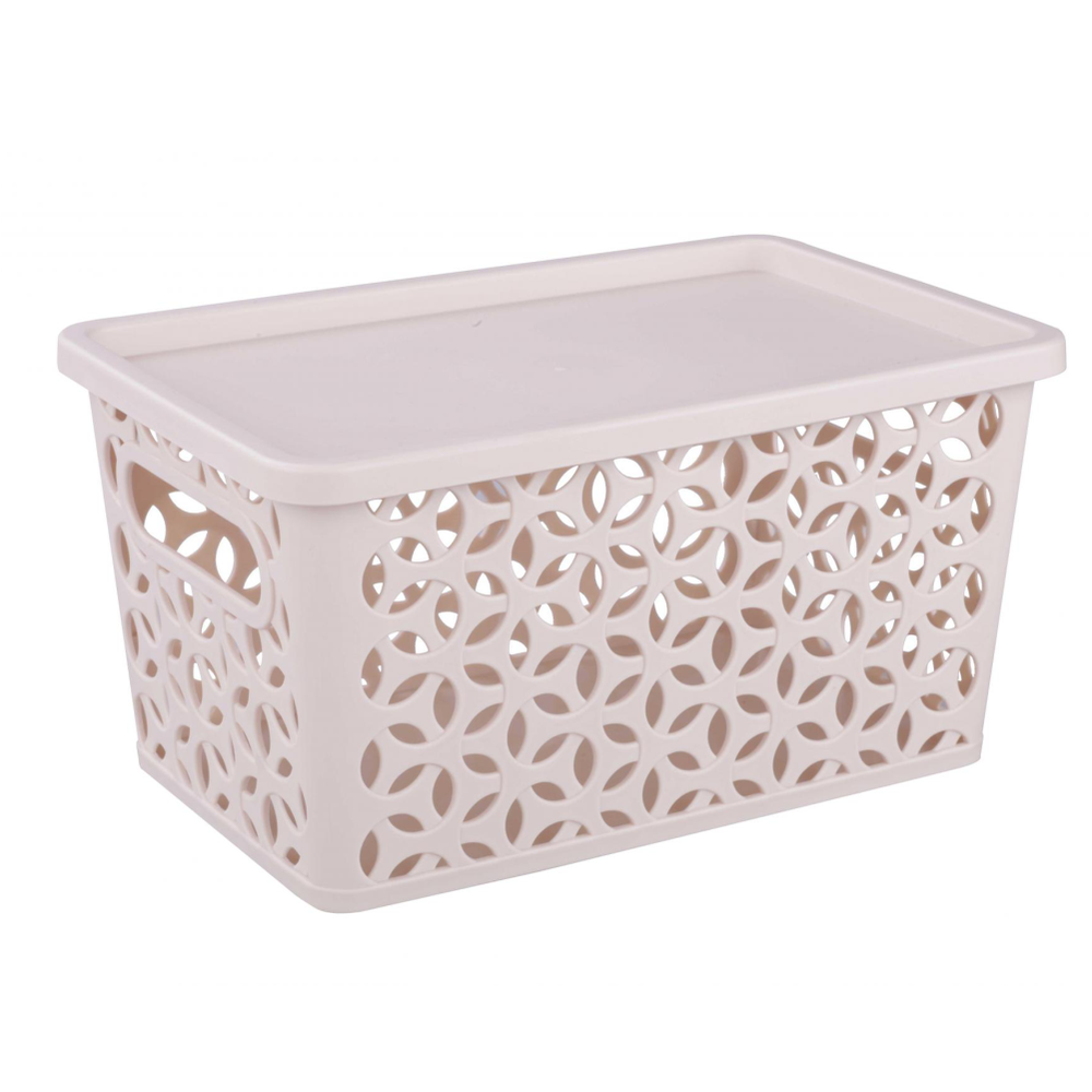 Корзина "Мираж", 380х285х210 мм, с крышкой, бежеыфй, м6833