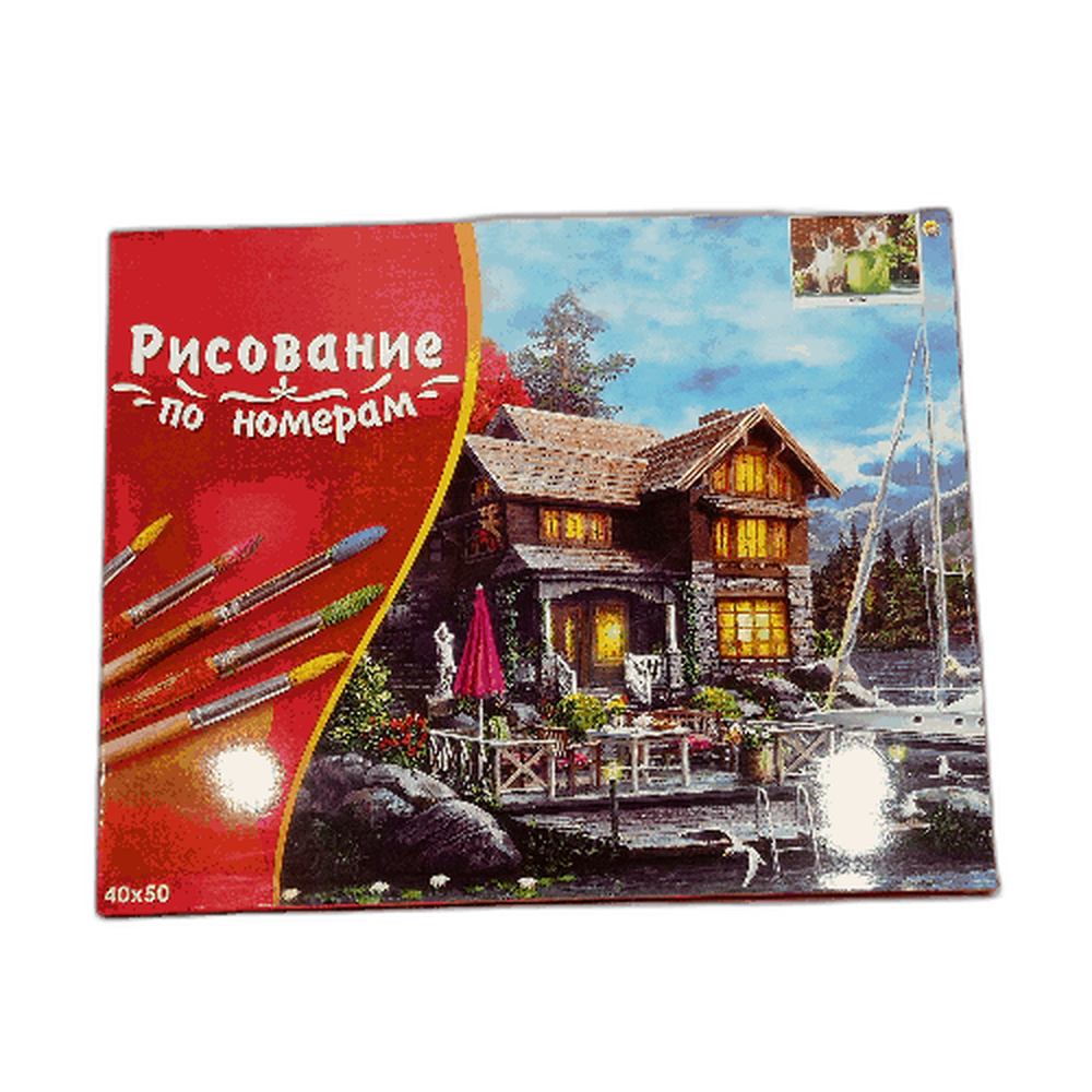 Холст с красками "Сонные котята", 40 х 50 см