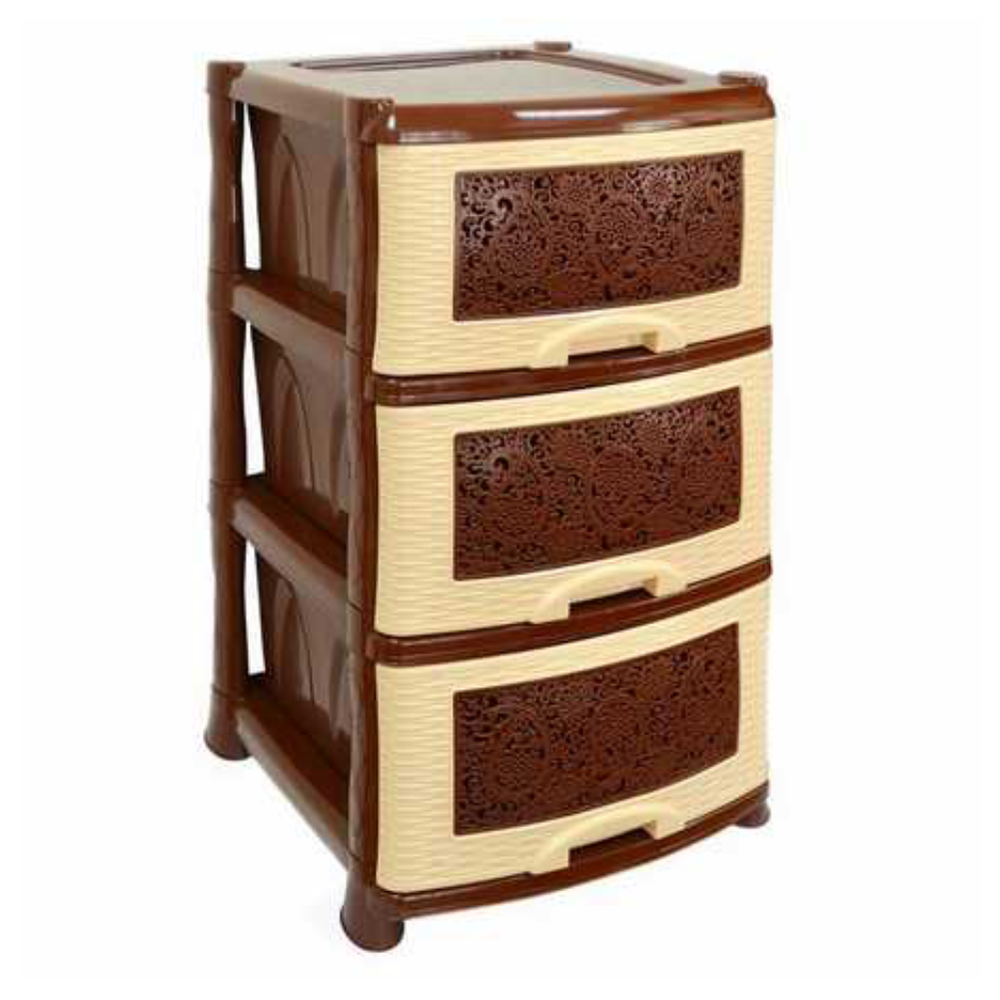 Комод "Ажур", 3 секции, коричневый, 035321