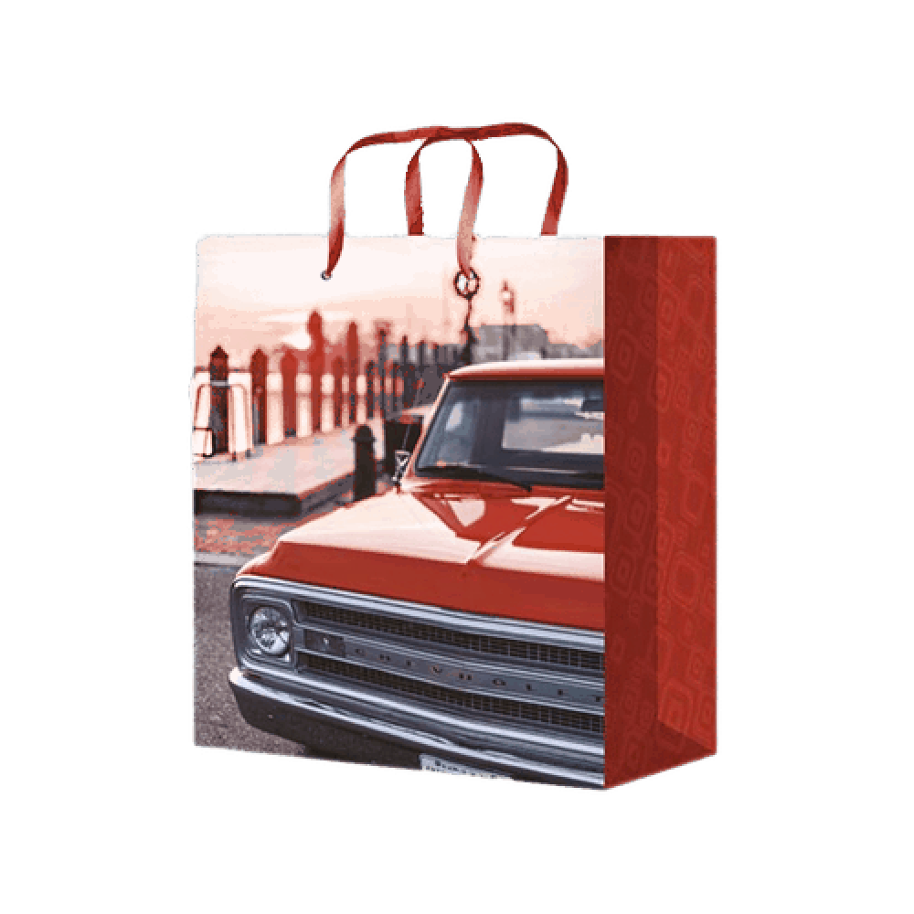 Пакет подарочный "Красное авто", 14 х 20 х 6,5 см
