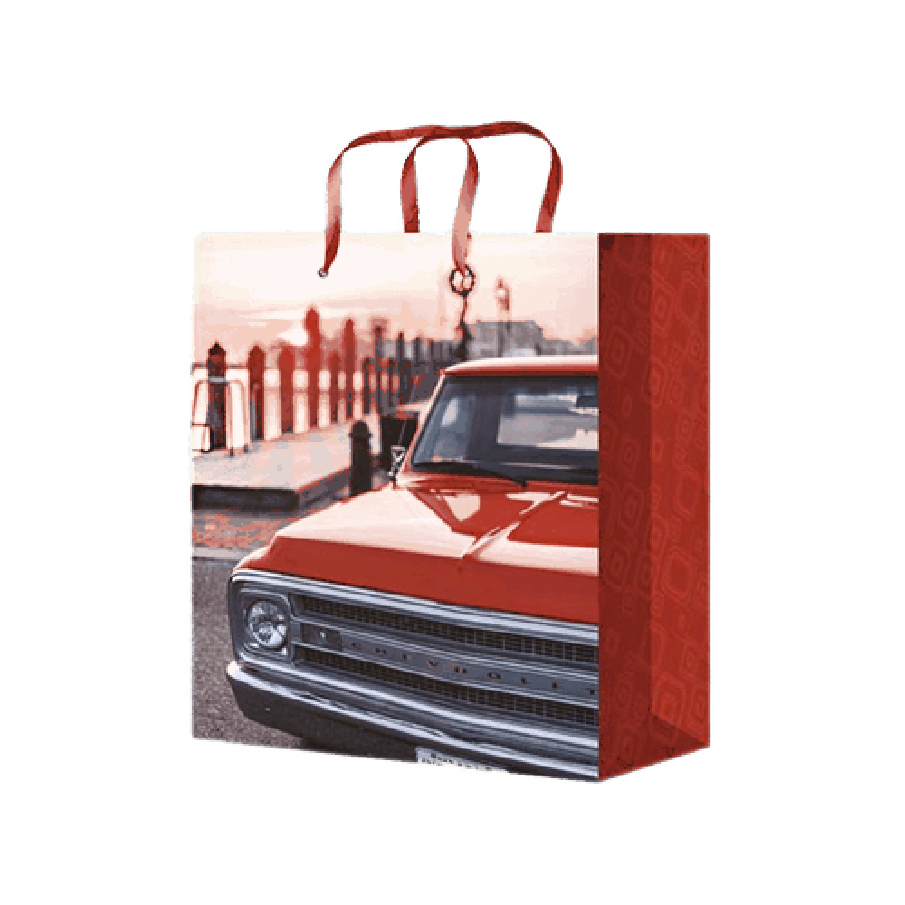 Пакет подарочный "Красное авто", 18 х 23 х 8 см
