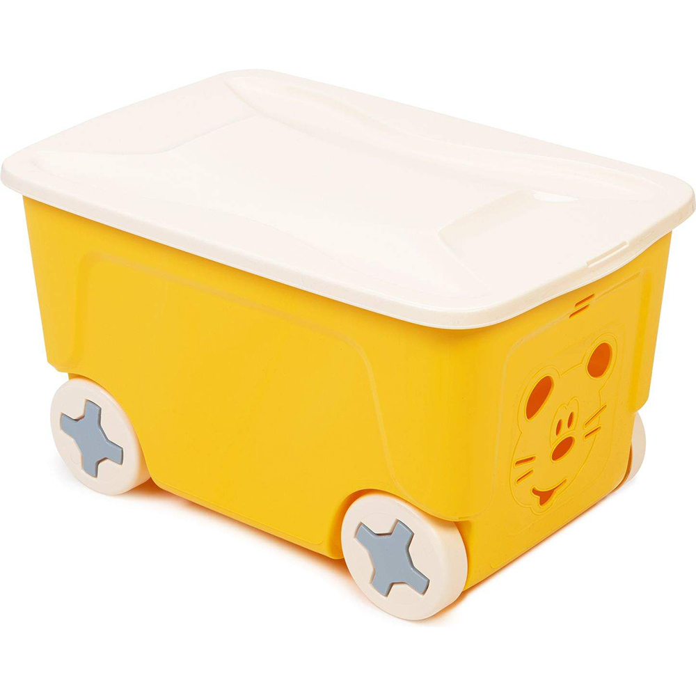 Ящик для игрушек на колесах "Cool", желтый, 50 л