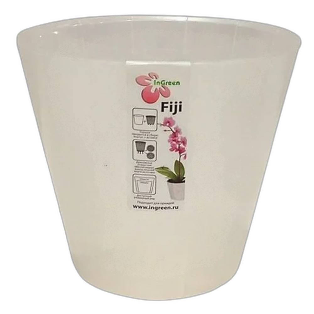Горшок для цветов "Фиджи", белый, 5 л